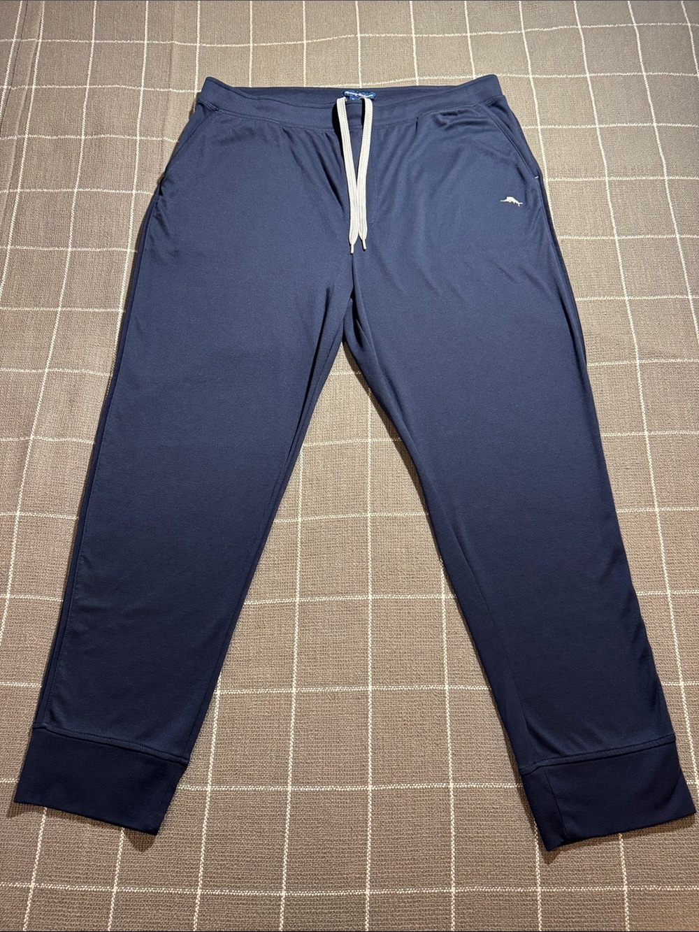 Tommy Bahama Navy Drawstring Jogger Pants with Gray ties